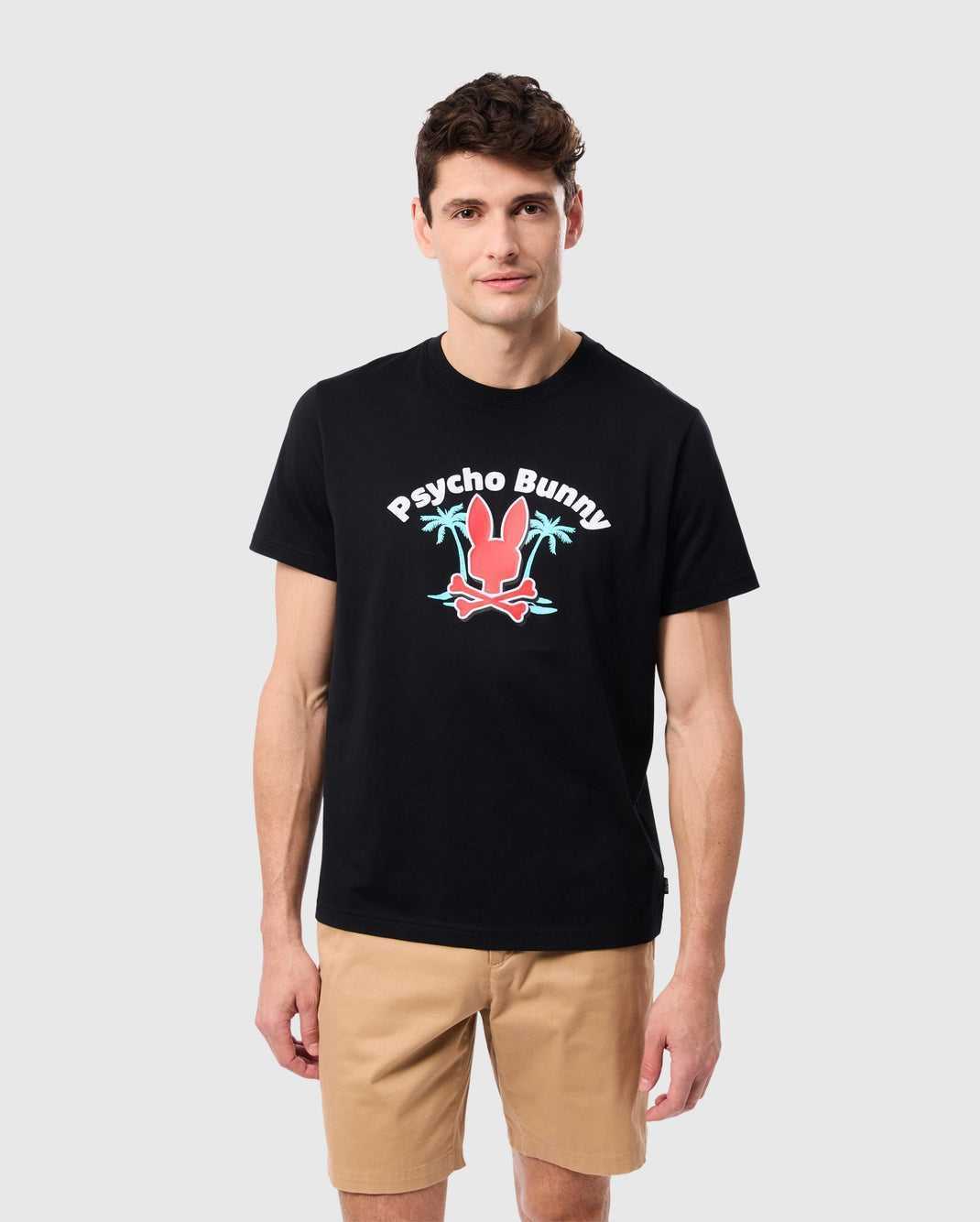 Tees Psycho Bunny Boston Graphic Tee Noir Homme | XSI-64014608